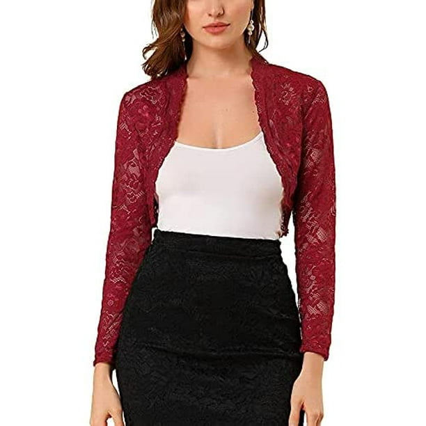 Womens Short Sleeve Bolero Shrug Summer Sheer Lace Open Front Cropped Cardigan Casual Basic Shrugs for Dresses